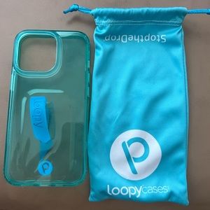 Clear Neon Blue Gloss Edition Loopy Case iPhone 13 Pro